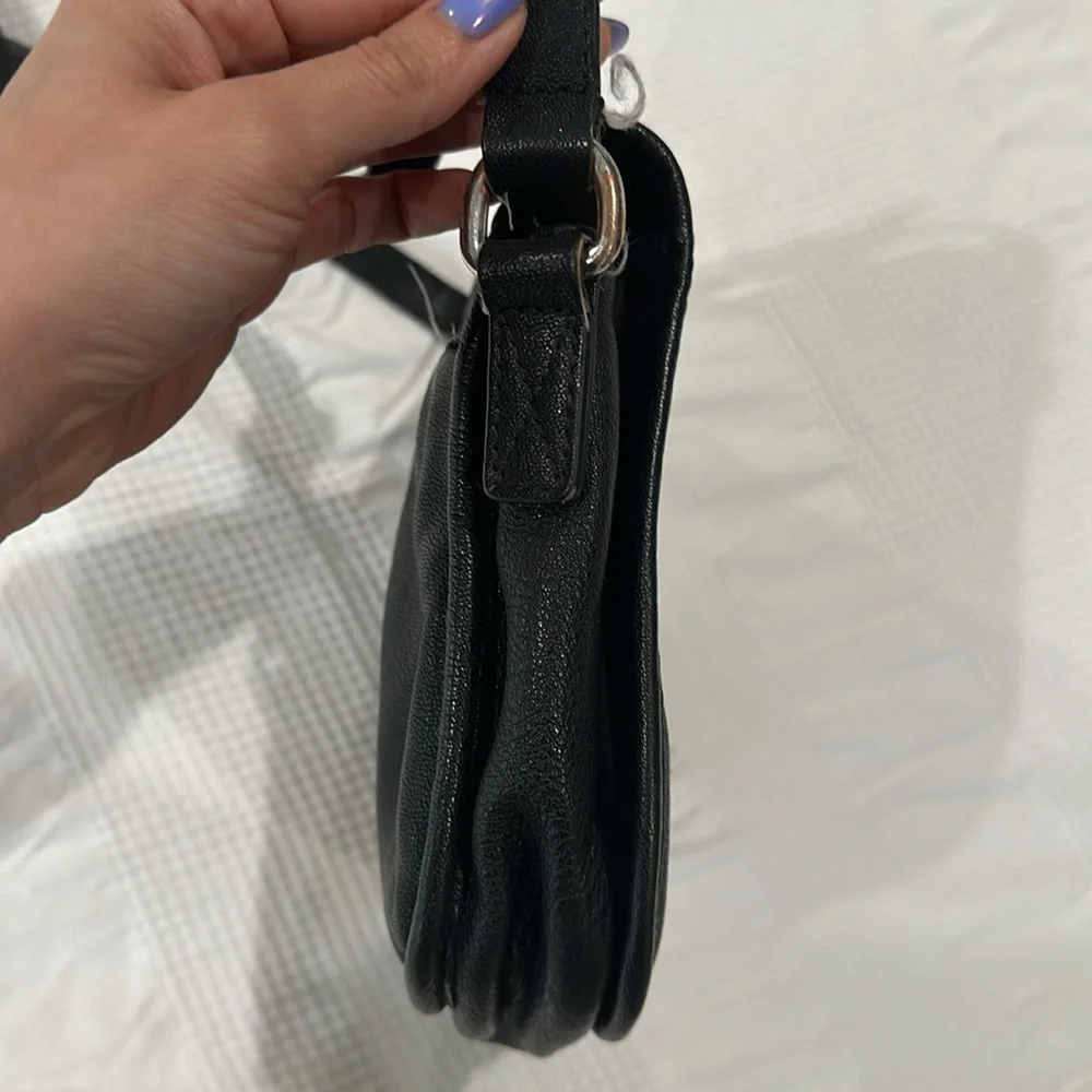 Michael Kors black leather shoulder bag